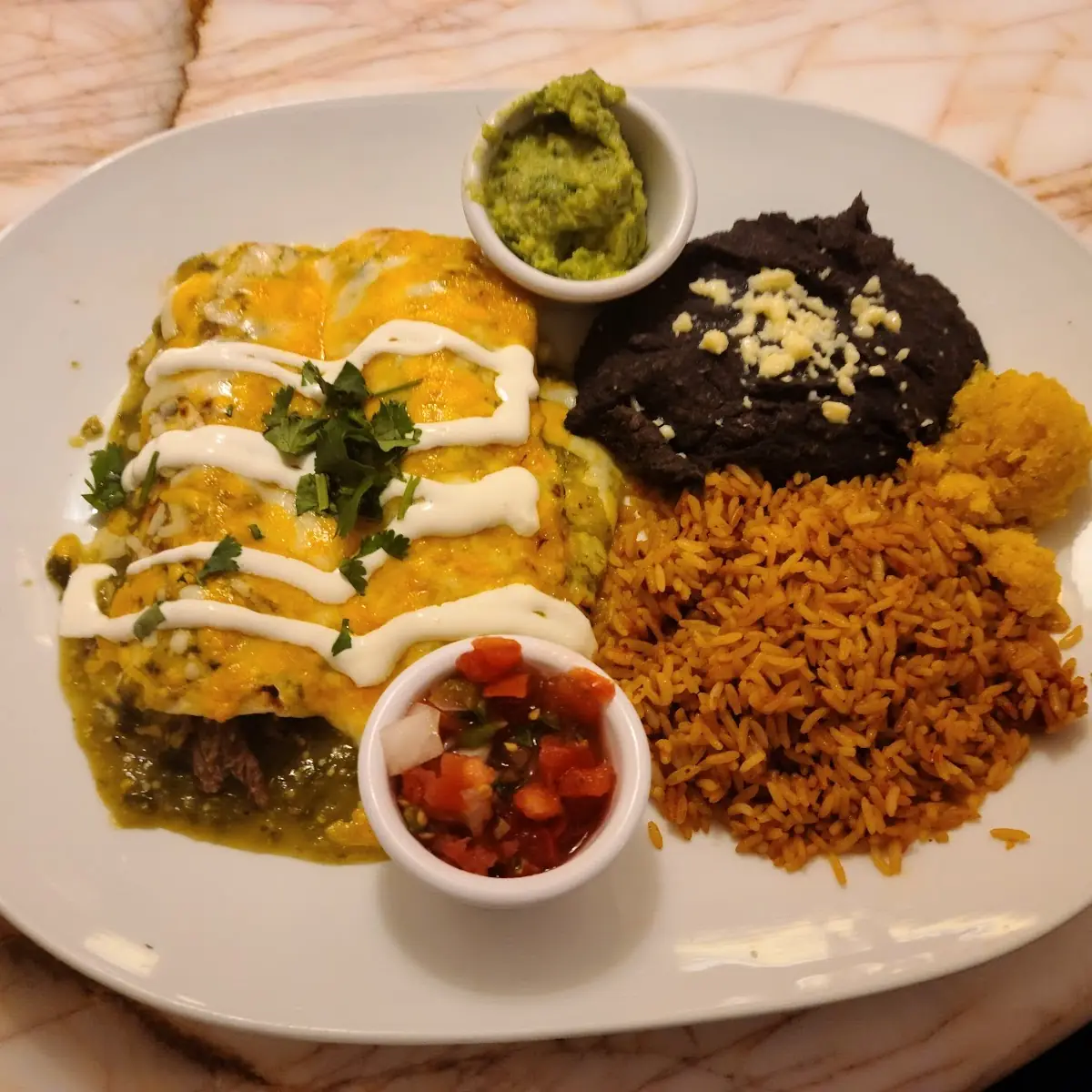 Cantina Shredded Beef Enchilada Platter