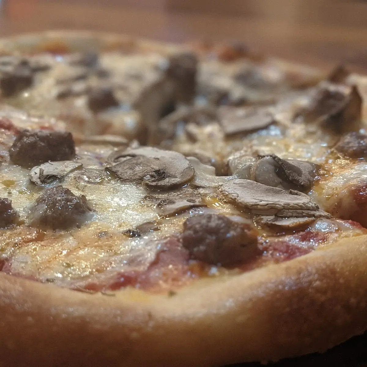 Personal Pizza with Cevapi and Mushrooms