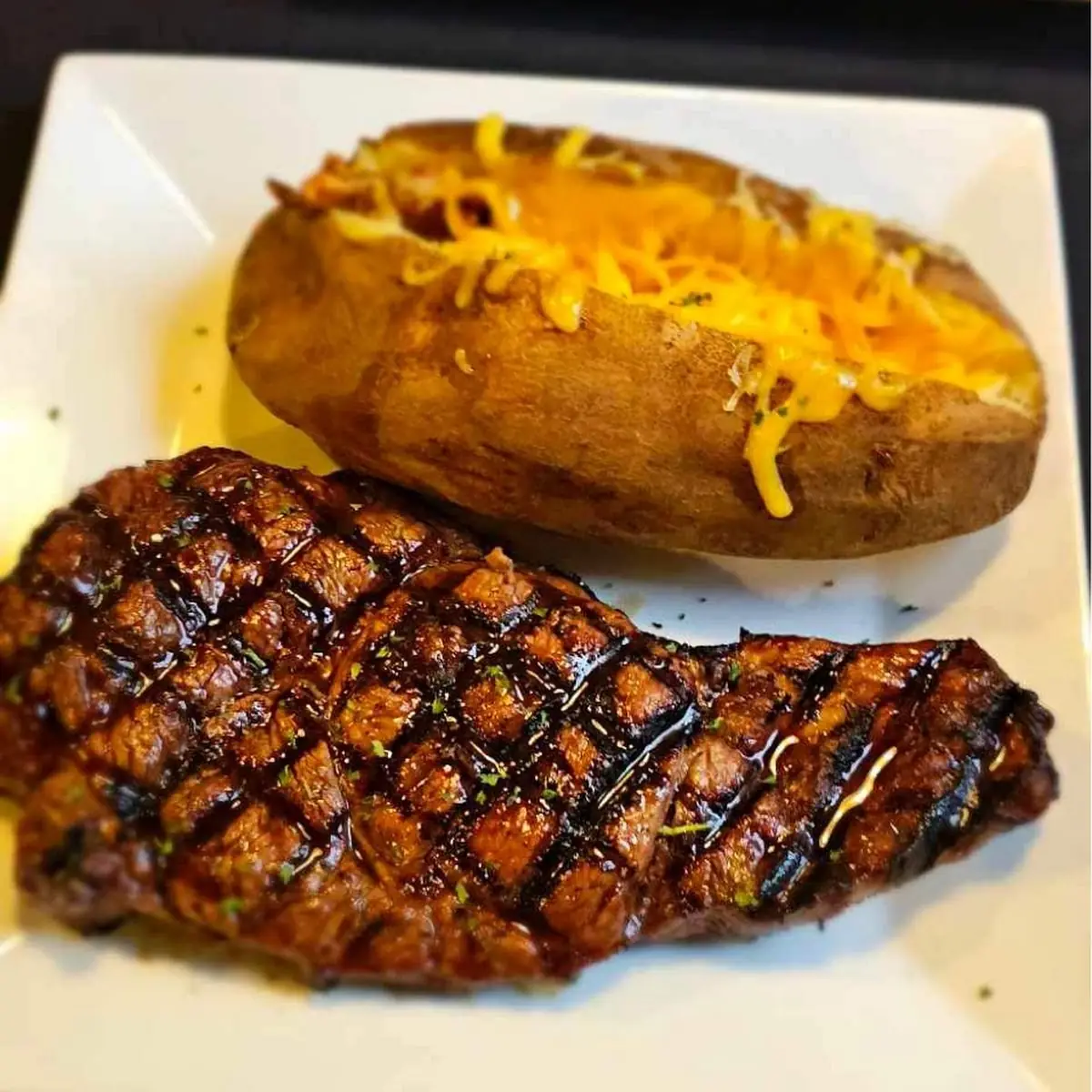 Steak and Loaded Baked Potato