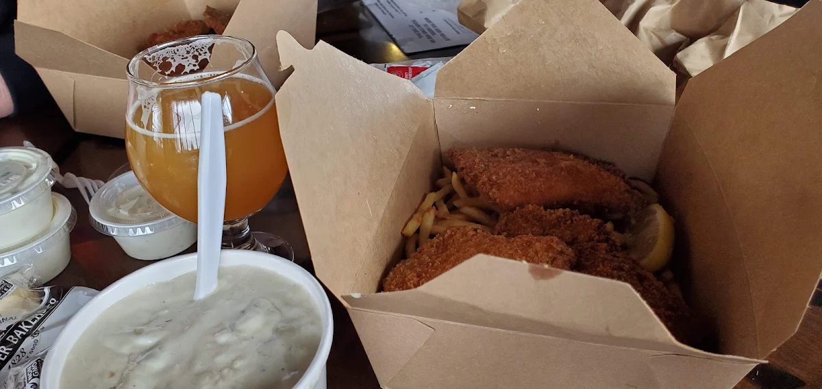 House Clam Chowder Halibut Fish N Chips