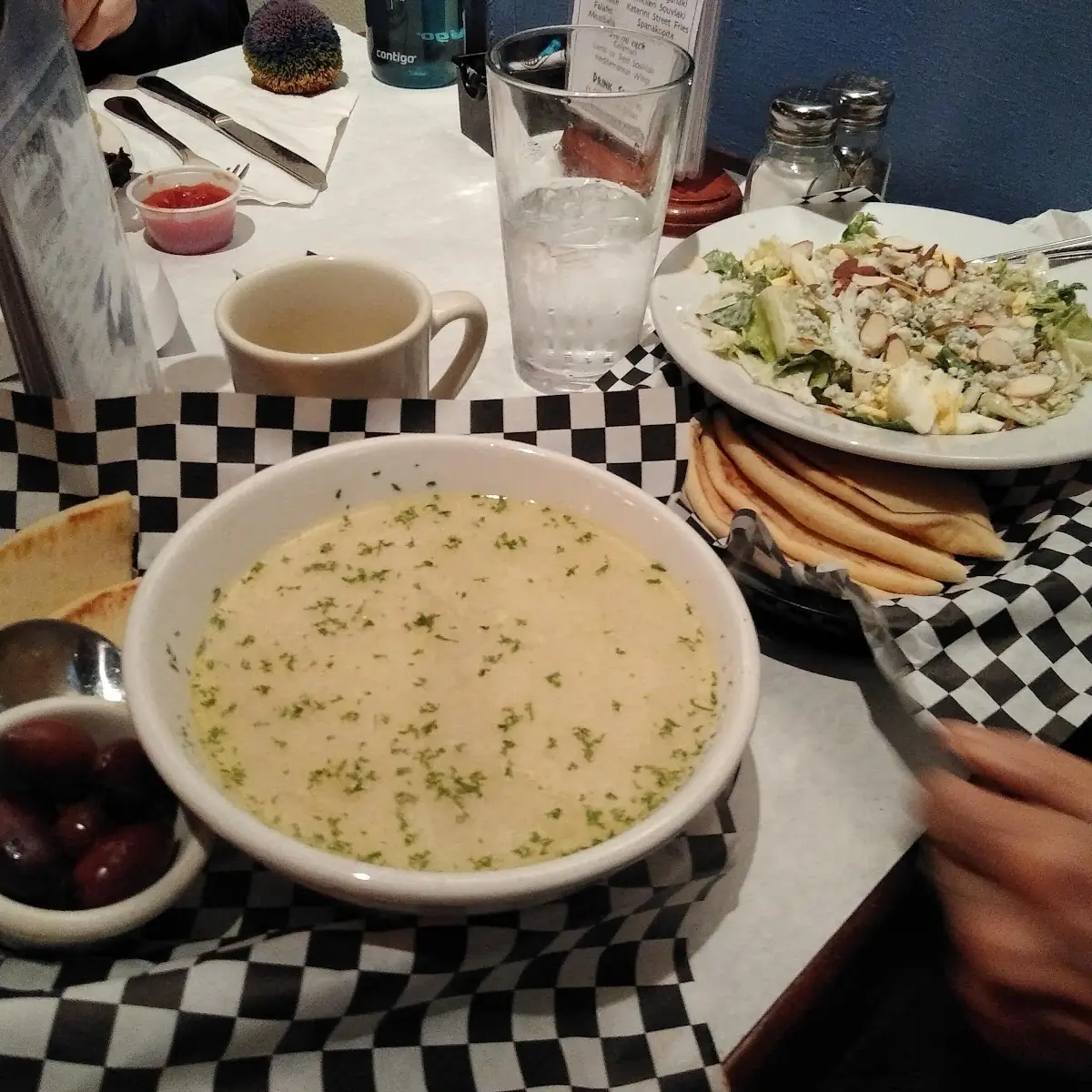 Chicken Rice Soup with a Salad
