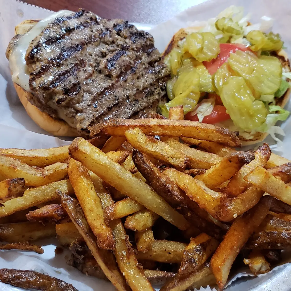 Lamb Burger and Fries