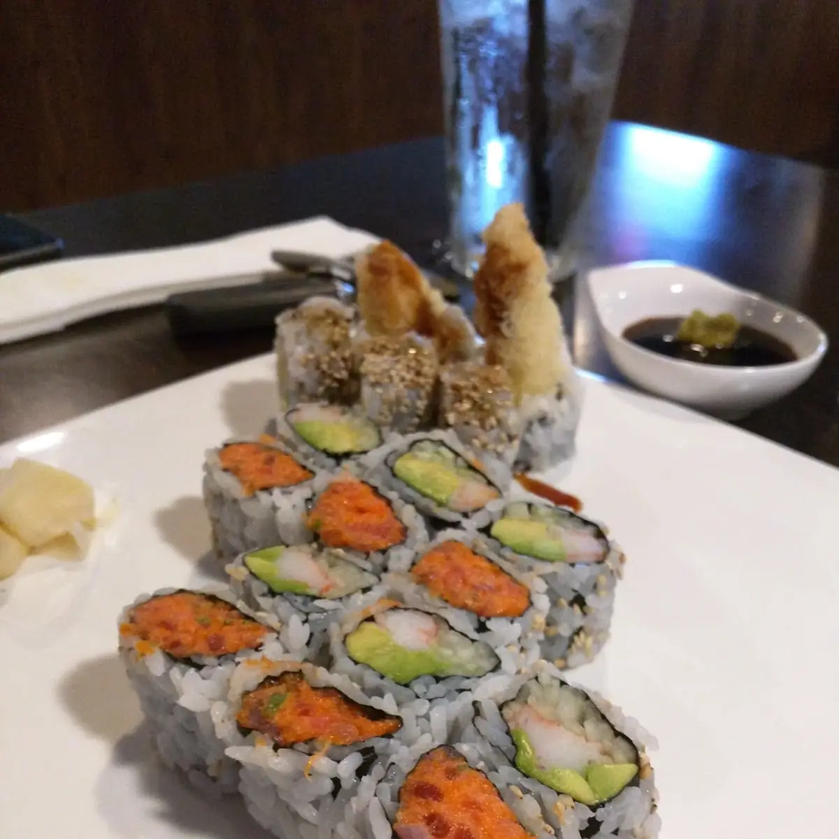 Spicy Tuna Roll Top Veggie Roll Bottom
