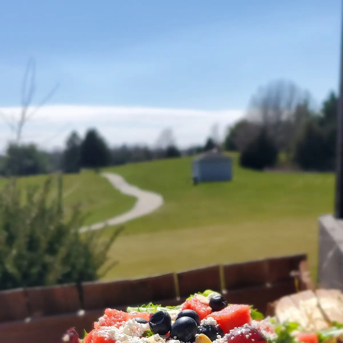 Watermelon Blueberries Goat Cheese Salad