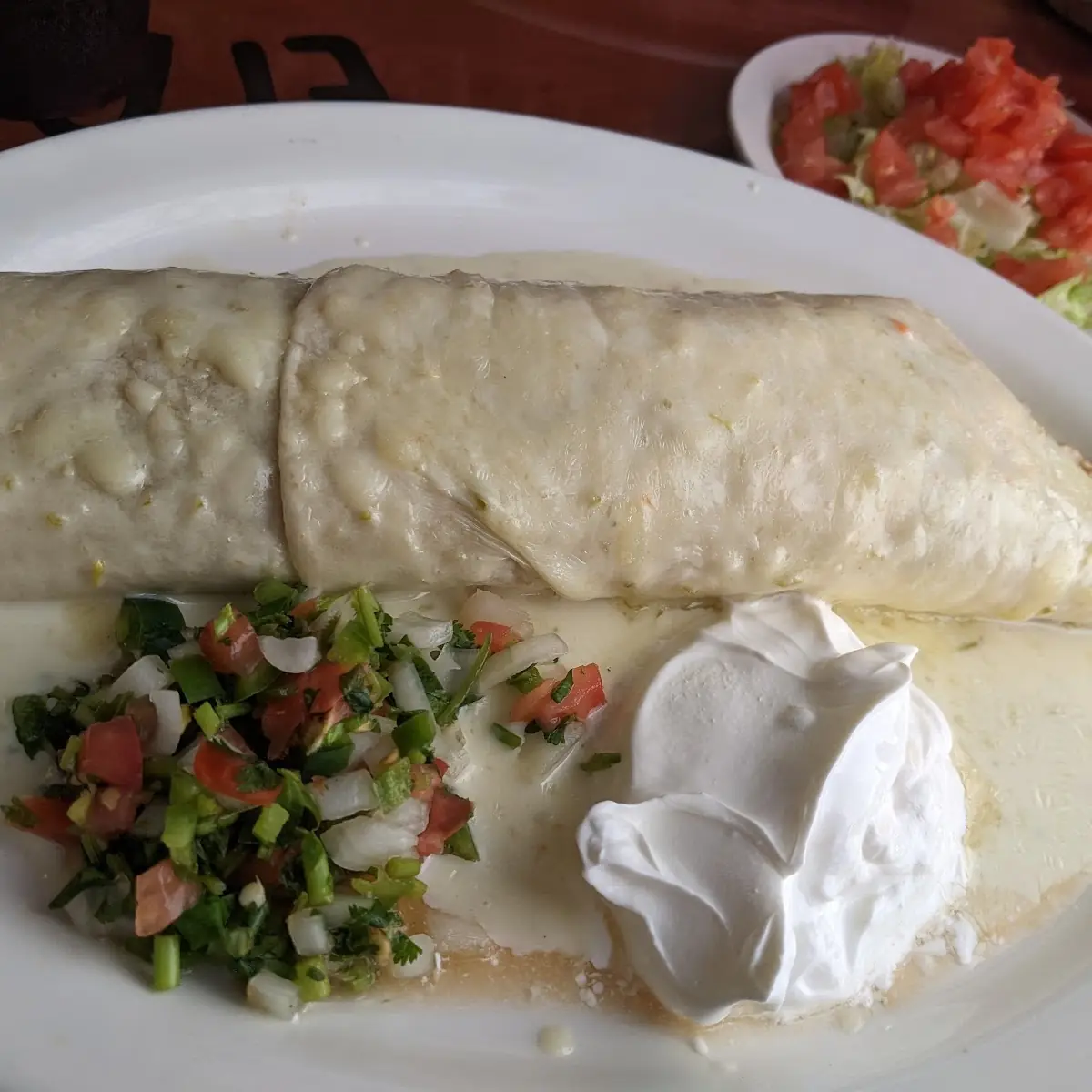 6. One bean burrito, one cheese enchilada and one chile relleno