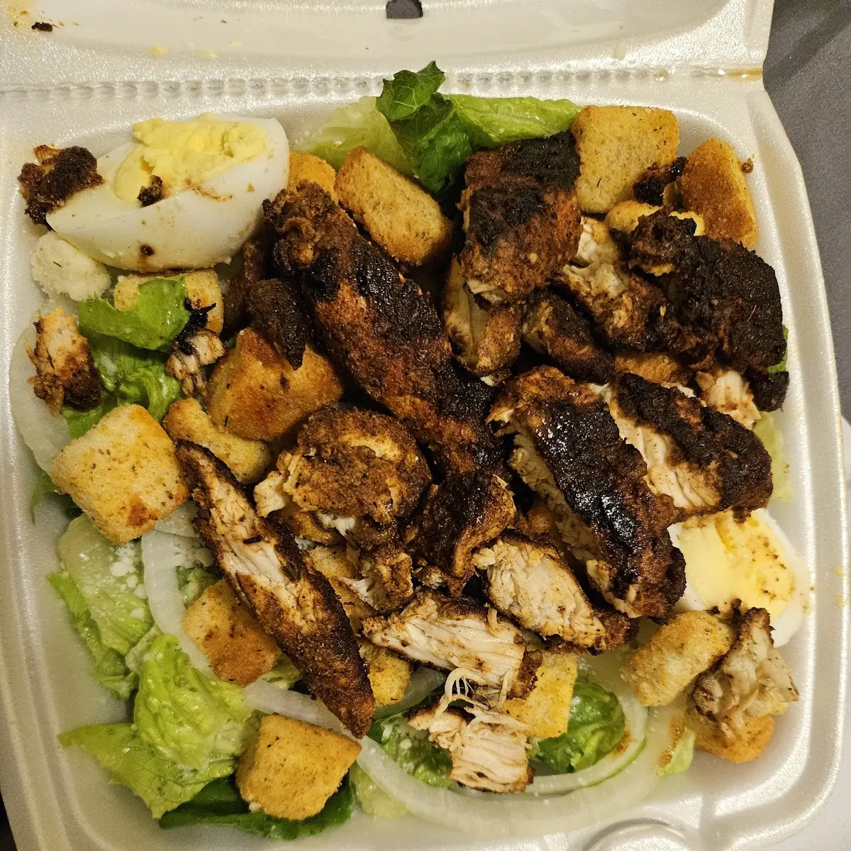 Grilled Blackened Chicken Caesar Salad