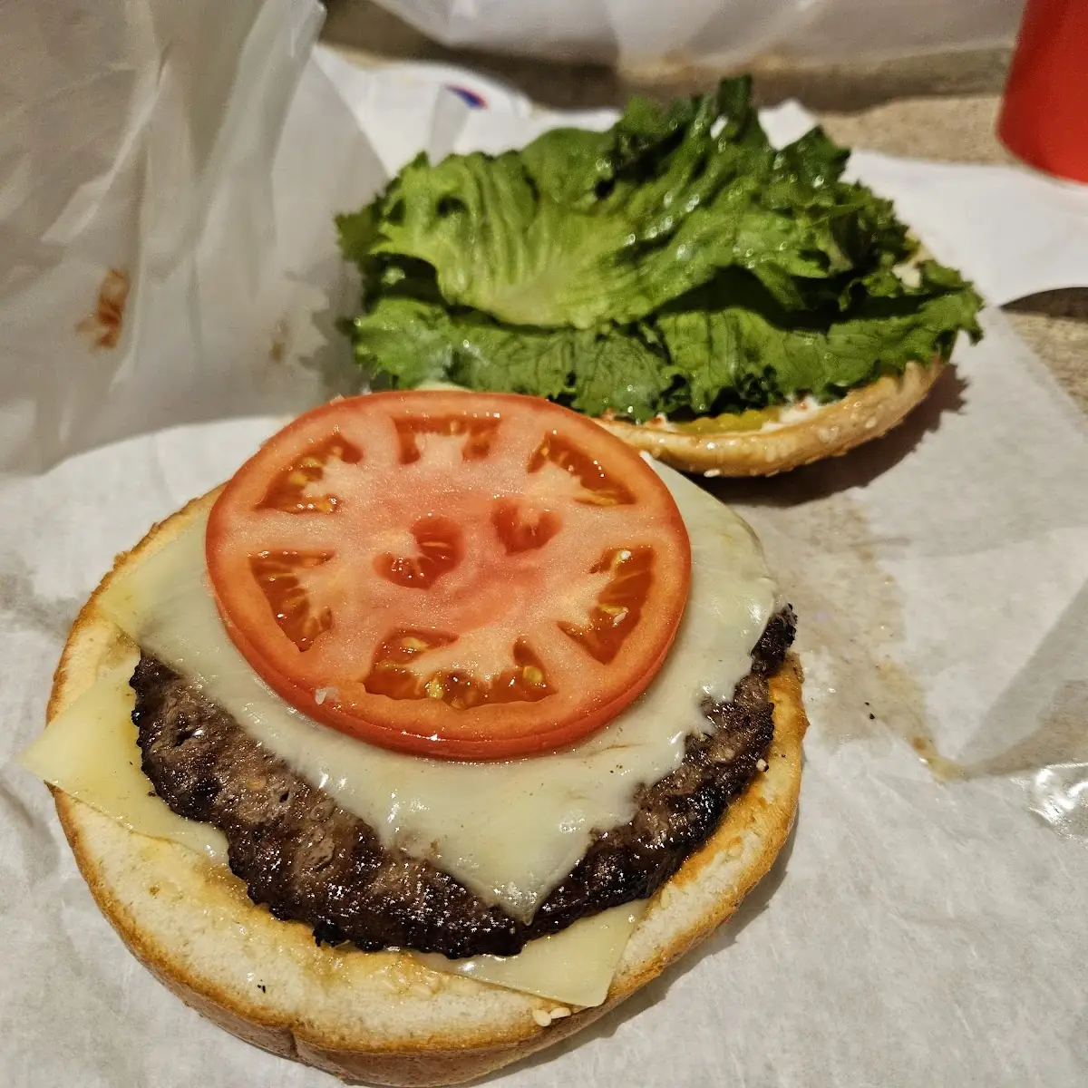 Hamburger with Mozzarella Cheese