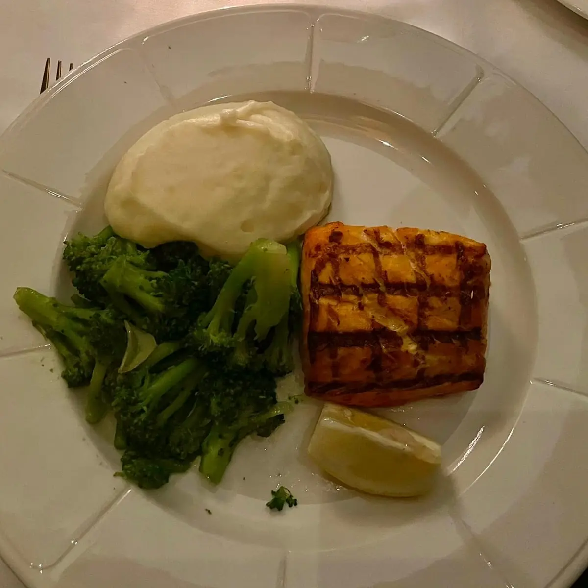 Salmon Mashed Potatoes and Broccoli