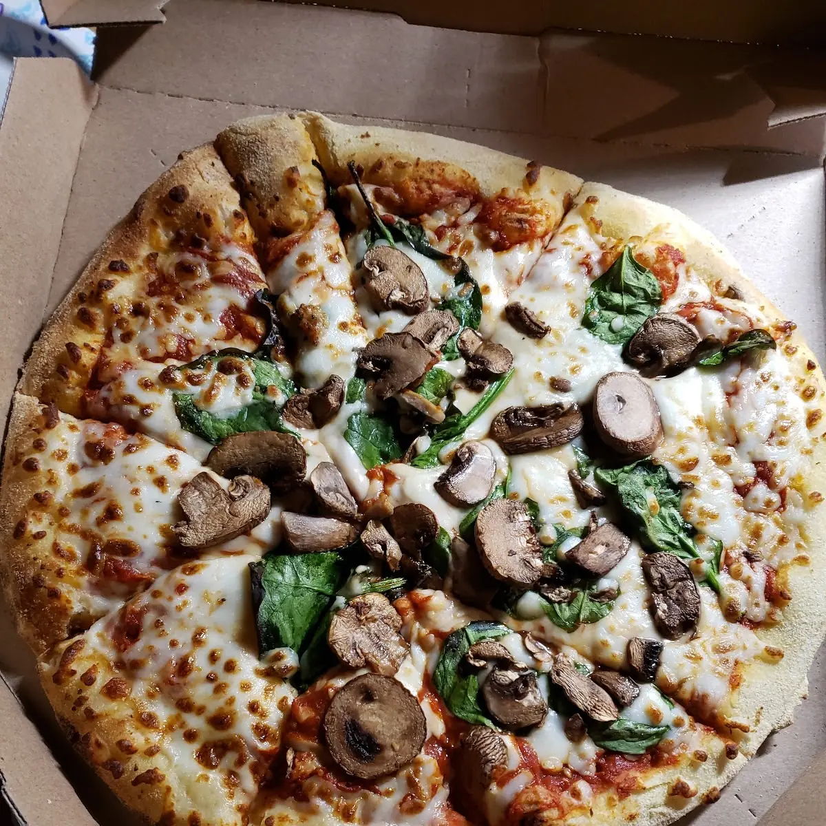 Spinach and Mushroom Pizza