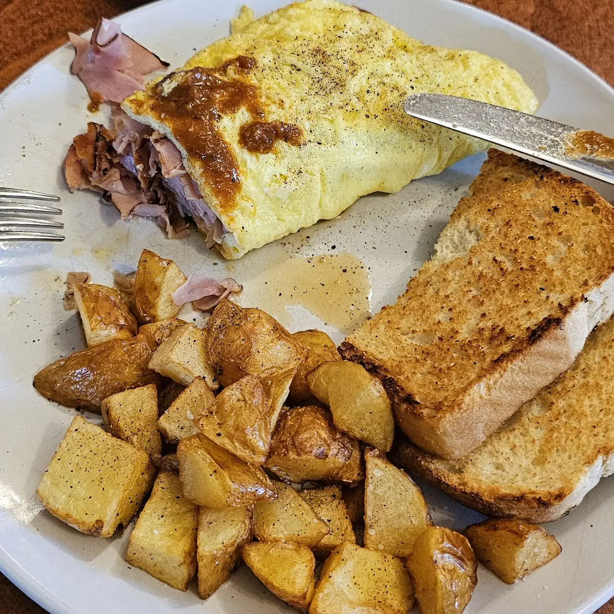 Ham and Cheese Omelette with Spinach Tomato