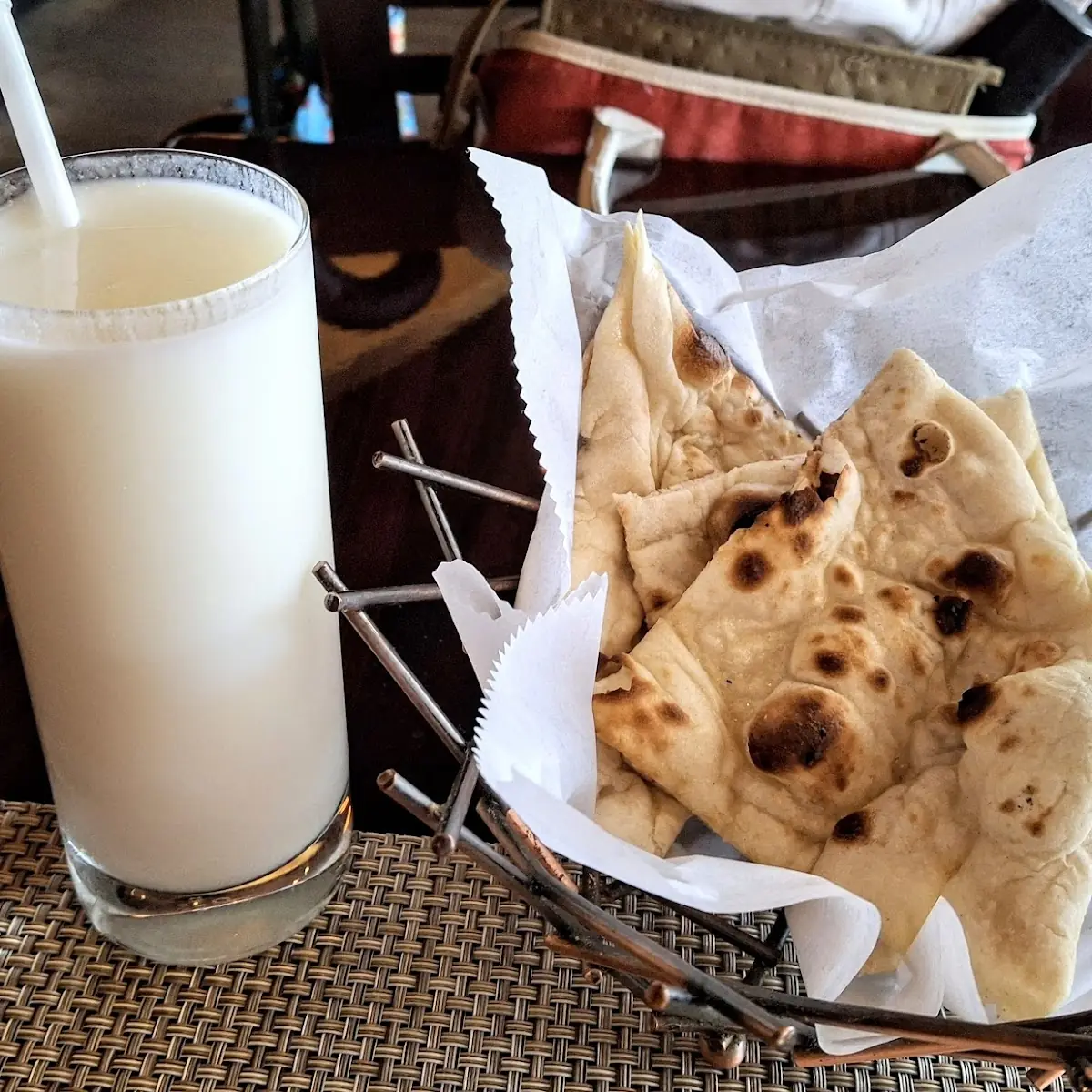 Naan and Mango Lassi