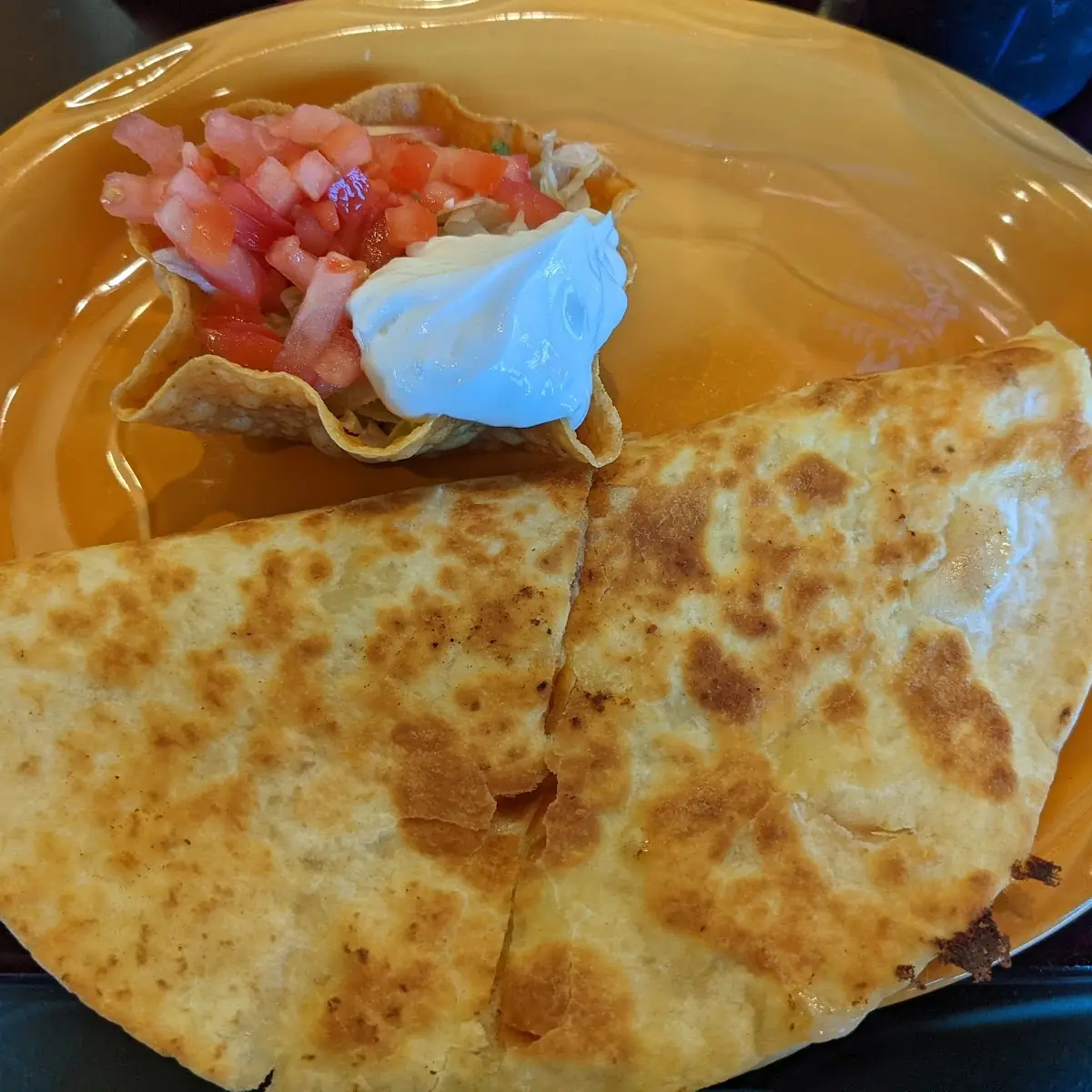 Grilled Steak Quesadilla with Sour Cream