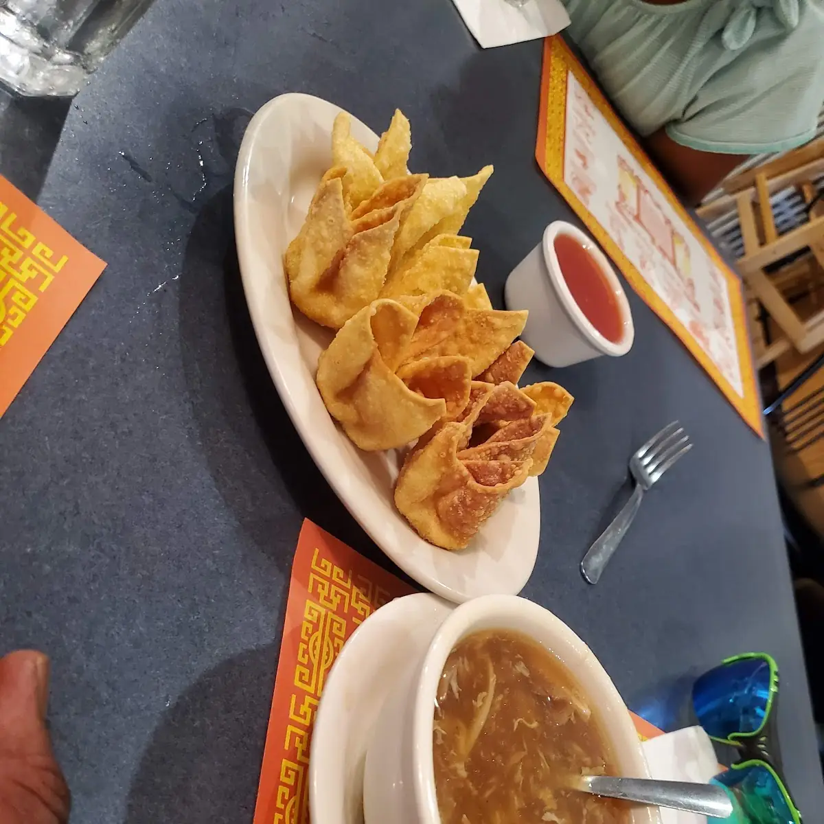 Crab Rangoons and Hot and Sour Soup