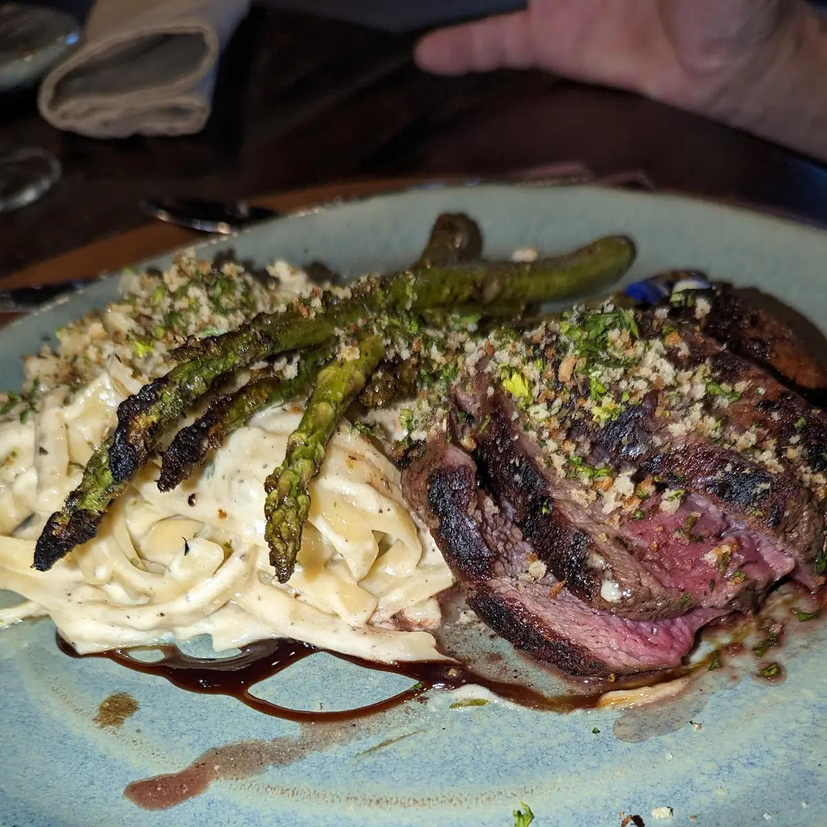 Special Filet Mignon with Blue Cheese Pasta