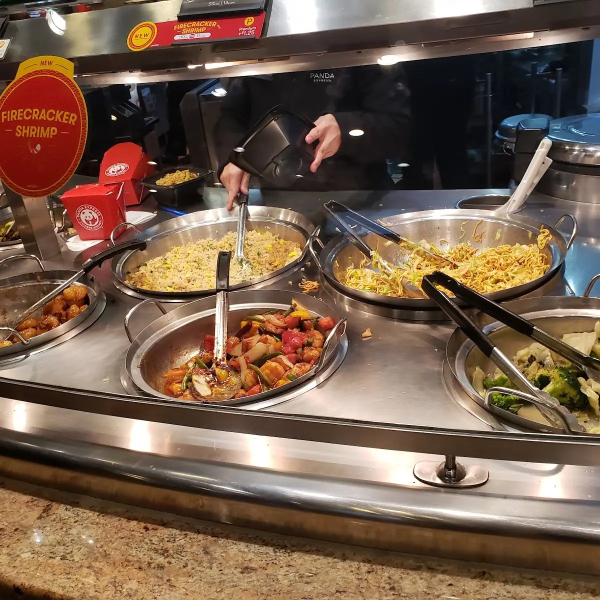 Fried Rice Chow Mein String Beans Chicken Breast and Steam Veggies