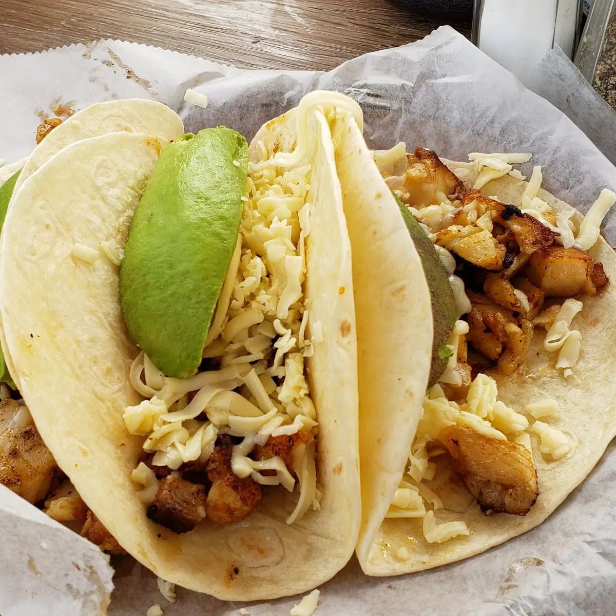 Fish Tacos with Avocado Slices