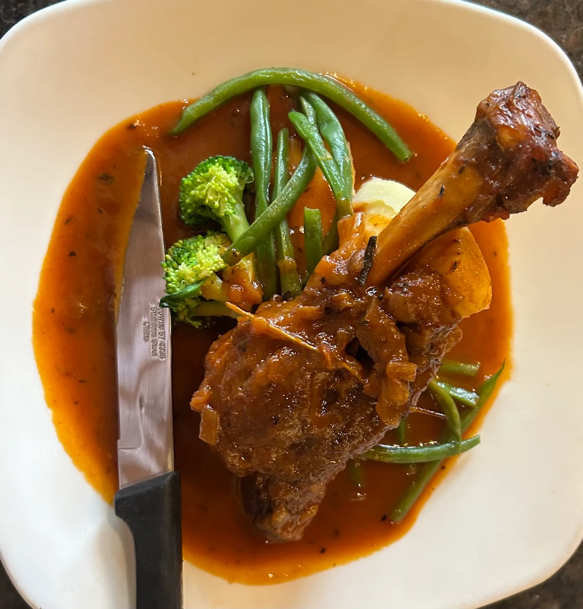 Braised Lamb Shank, Valens Restaurant Inc
