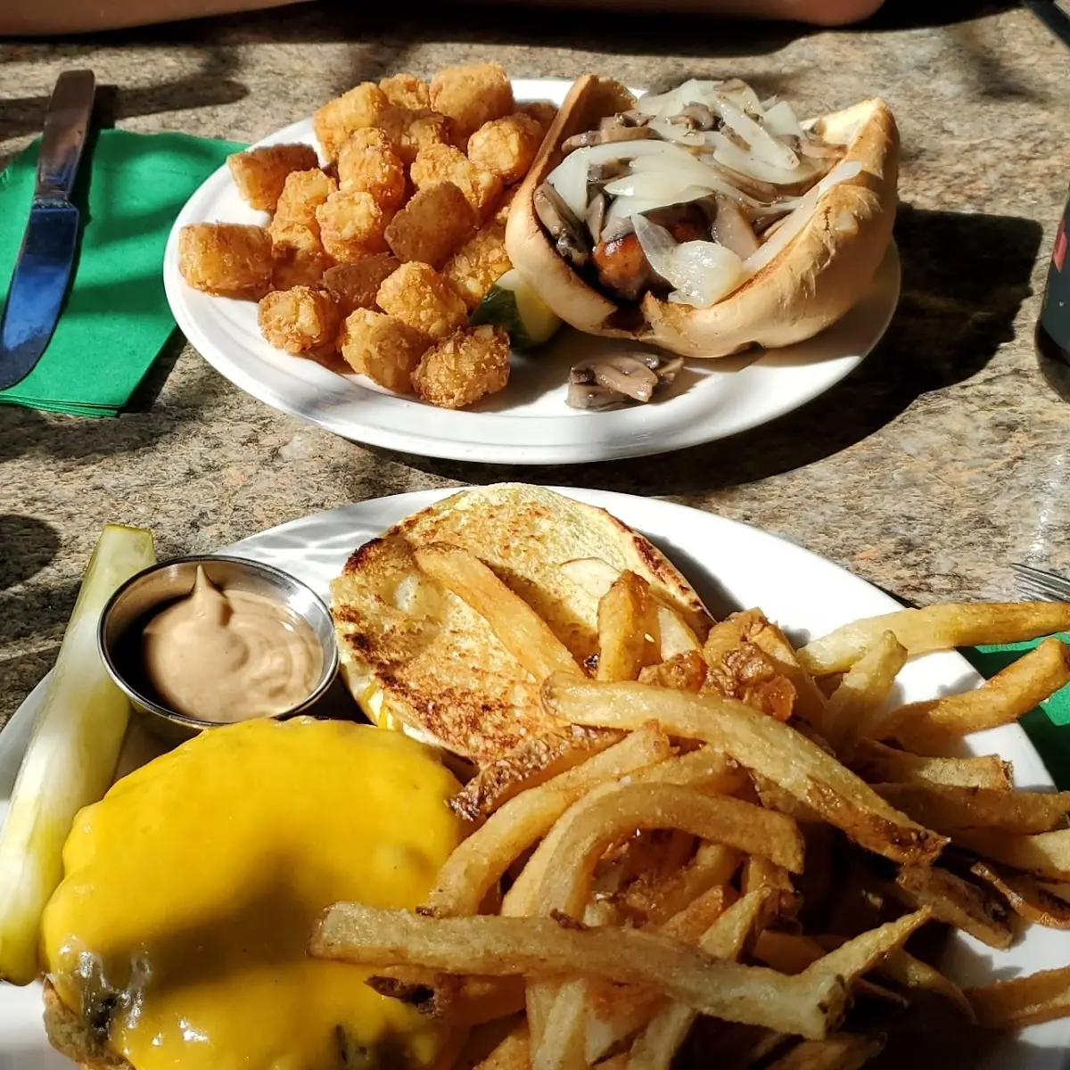 Cheese Burger and Fries