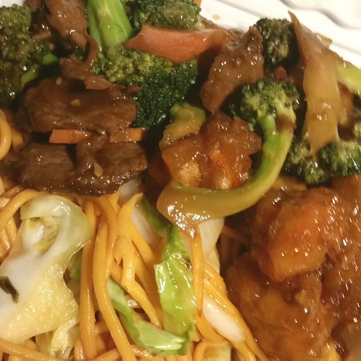 Broccoli Beef and Orange Chicken