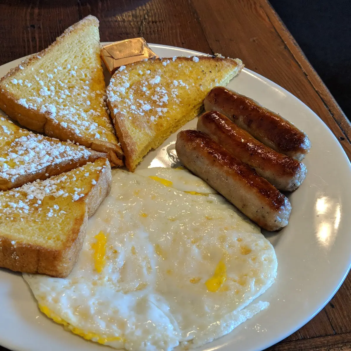 French Toast Eggs and Sausage