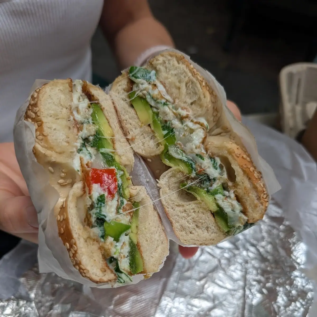 Healthy Breakfast Sandwich in a Bagel
