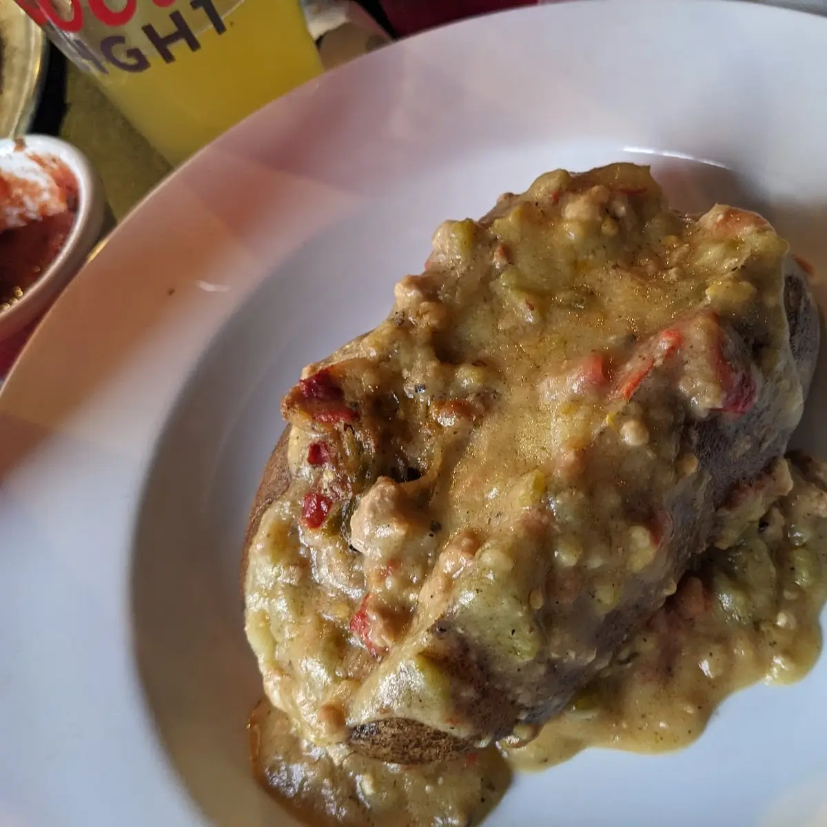 Baked Potato with Green Chili