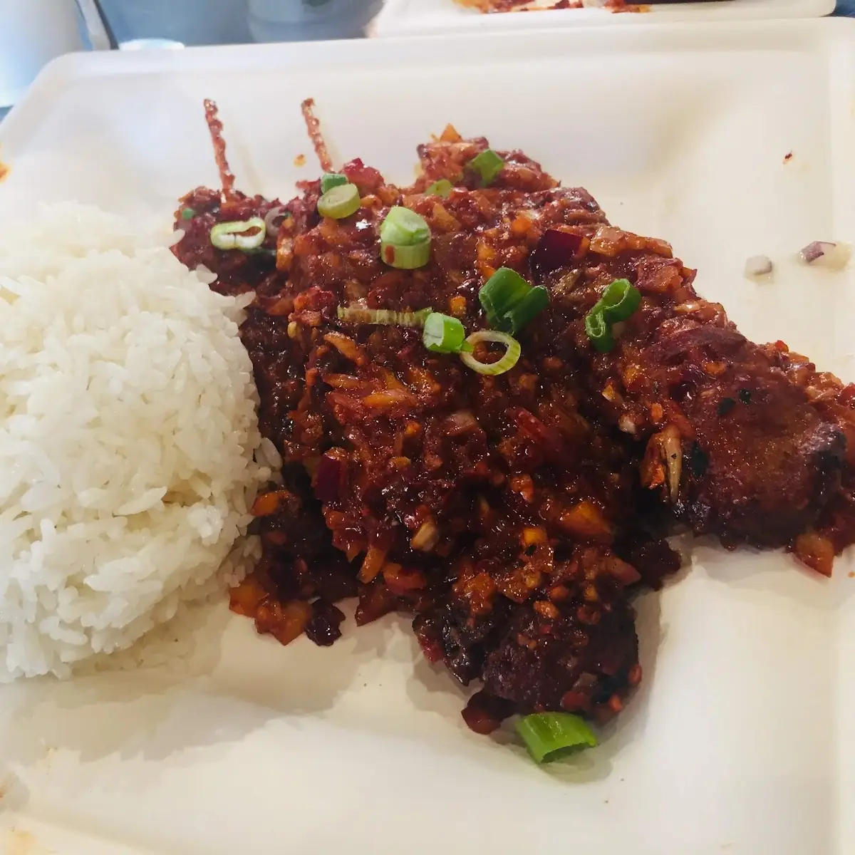Chilli Chicken with White Rice