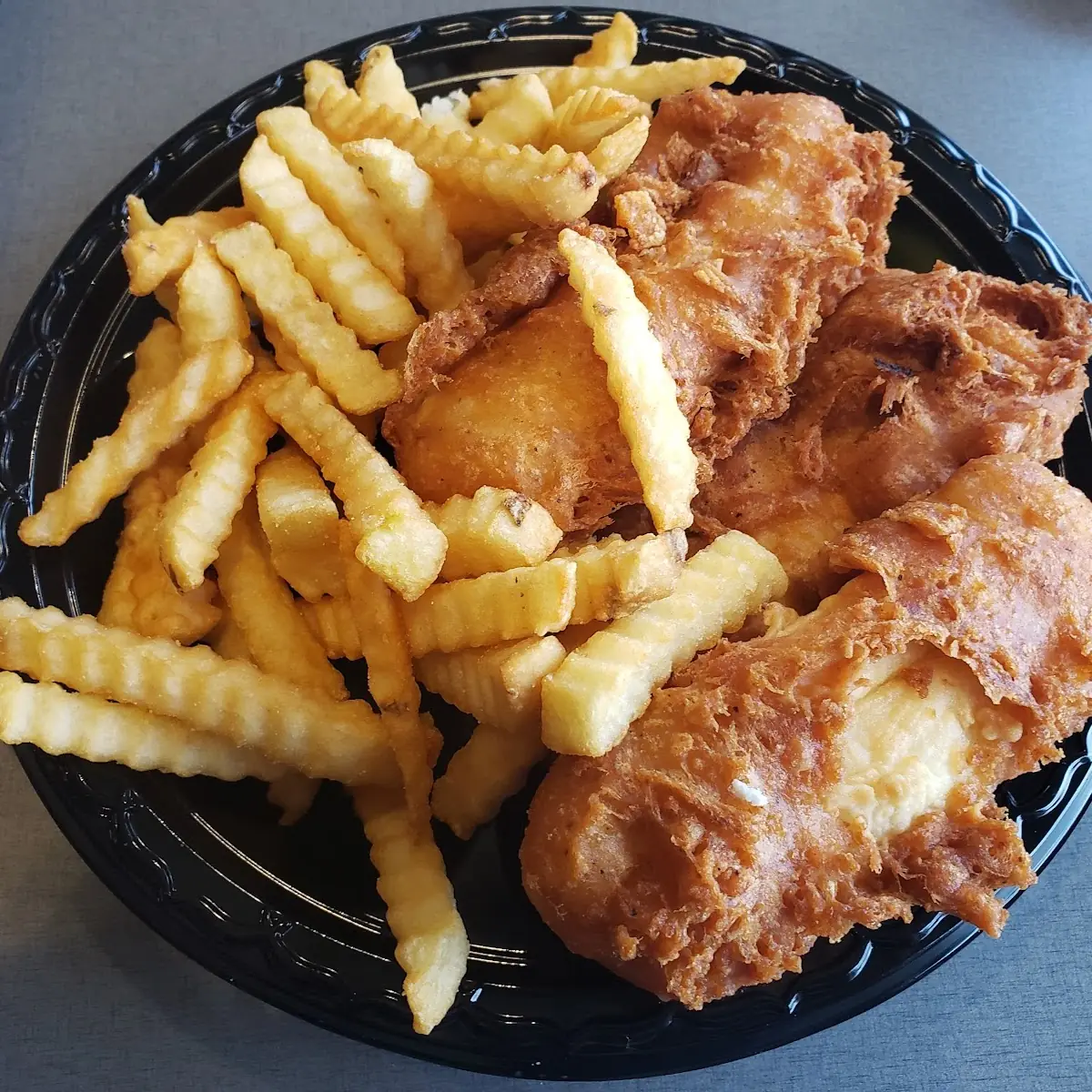 Cod Fish with Coleslaw and Fries