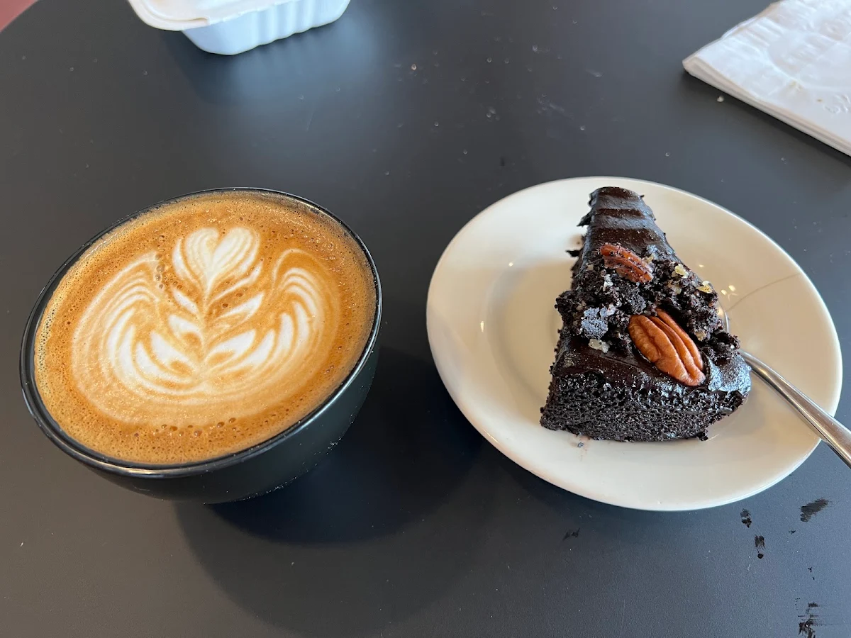 Vegan Chocolate Cake and 8oz Latte