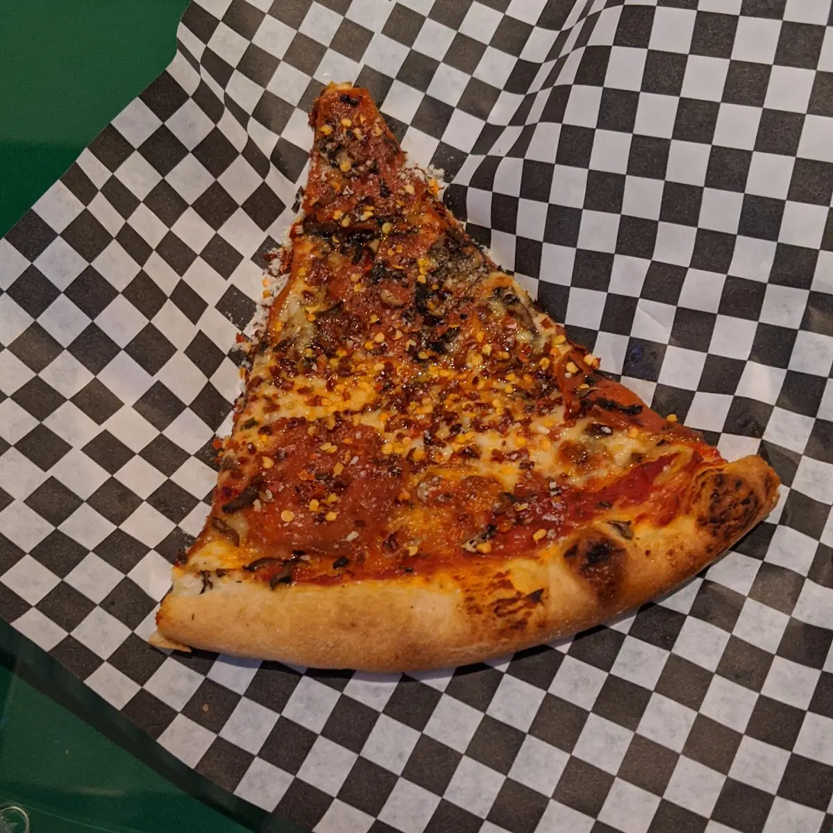 Pepperoni and Mushroom Pizza Slice