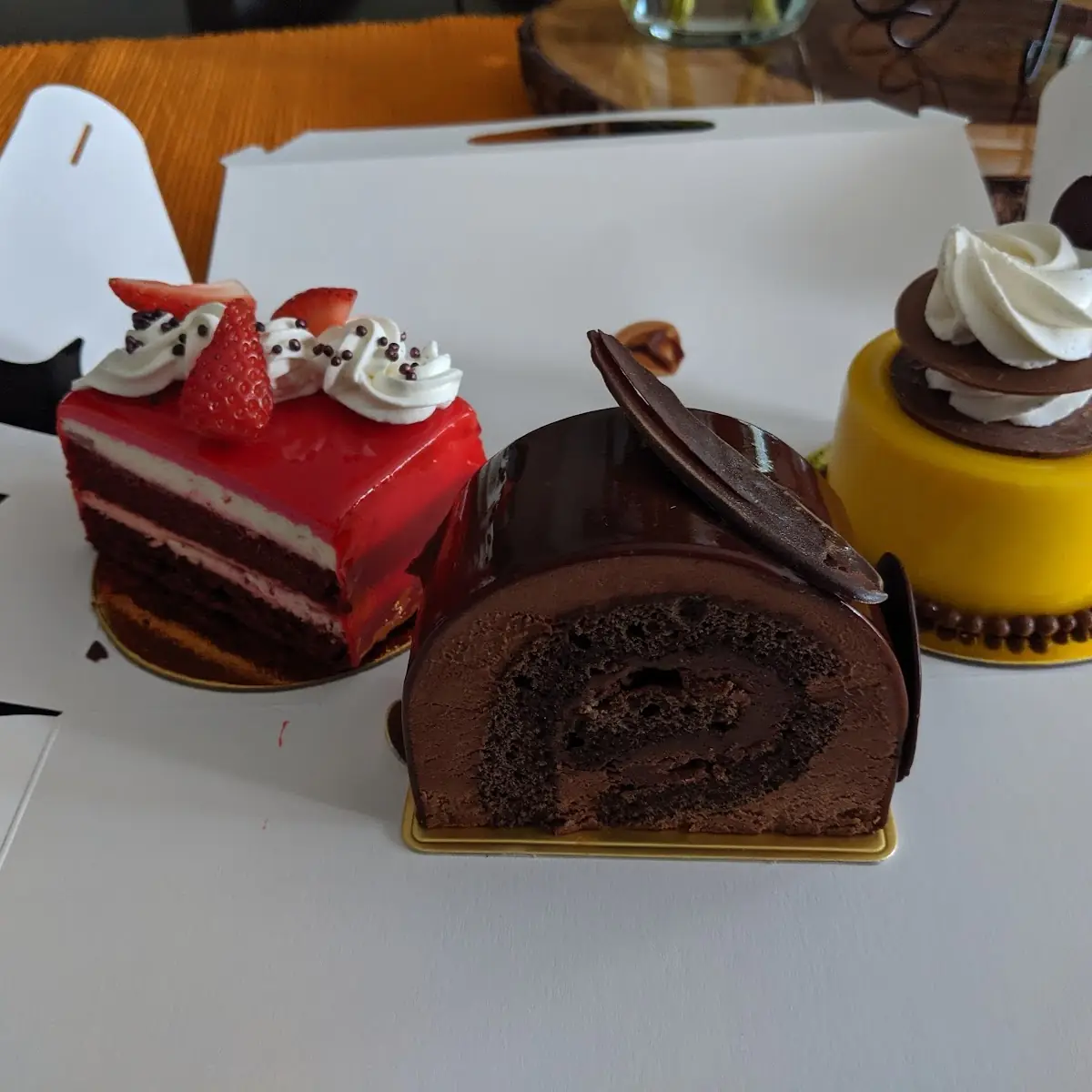Red Velvet Chocolate Roll & Passion Fruit Cheesecake