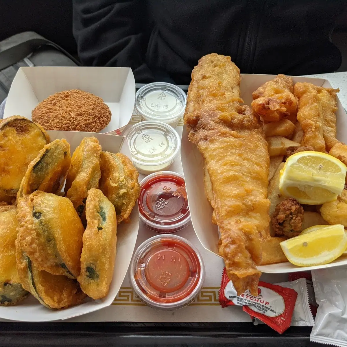 Crab Cake Zucchini and Seafood Sampler