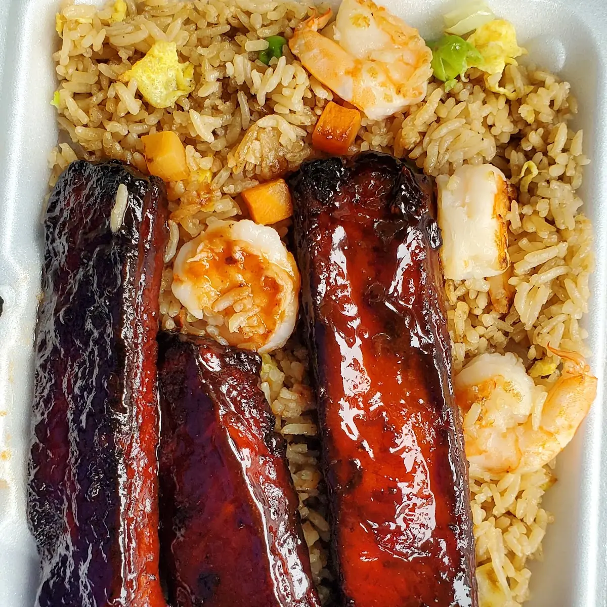 Shrimp Fried Rice with Barbaque Rib