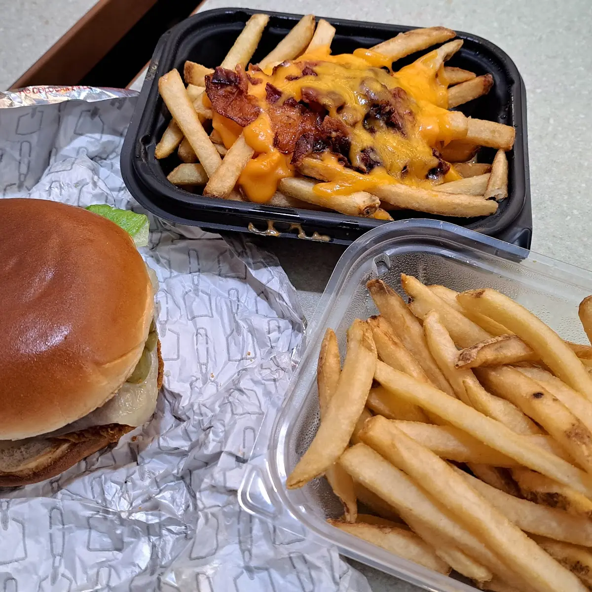 Chicken Sandwich Combo and Loaded Fries
