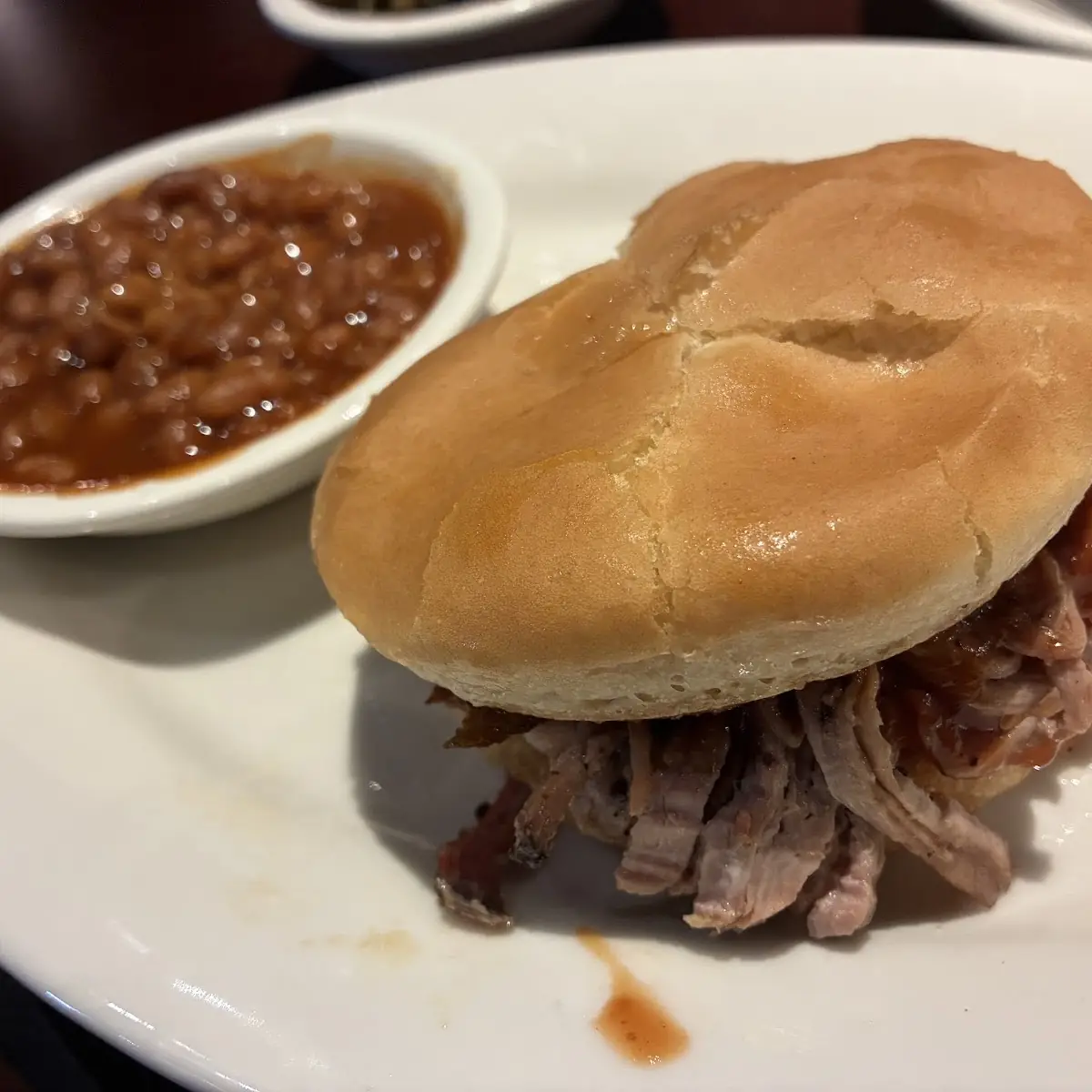 Pulled Pork Sandwich Baked Beans Cole Slaw
