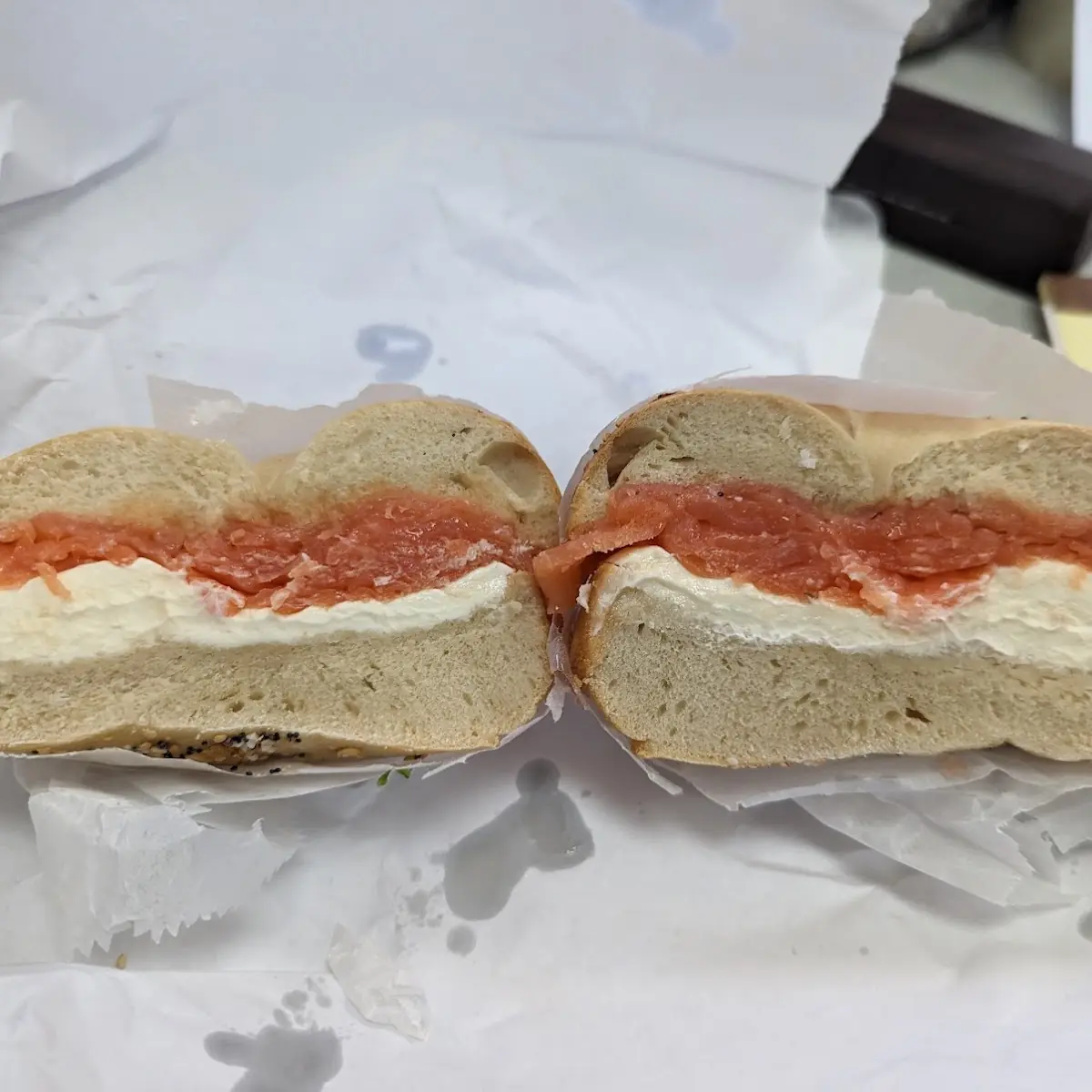 Toasted Plain Bagel with Cream Cheese and Lox