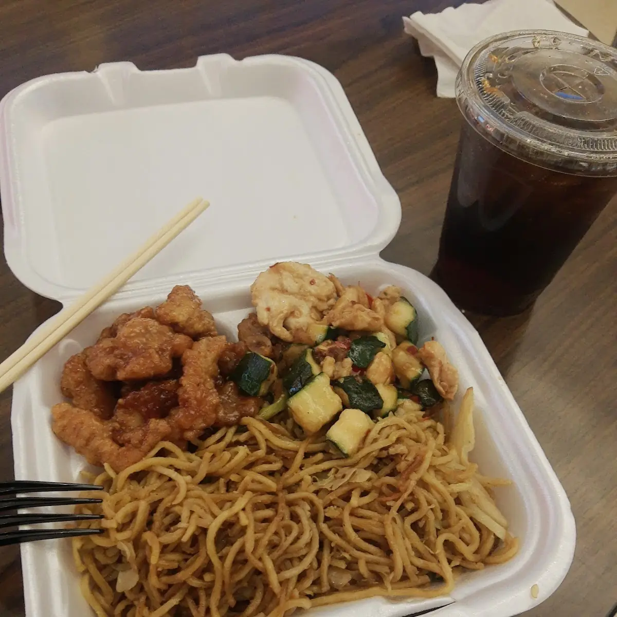 Noodles and Orange Chicken