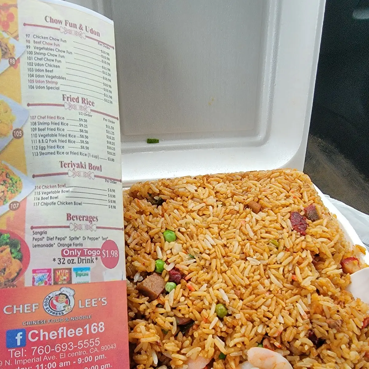 Pork Fried Rice Fried Shrimp 2pc
