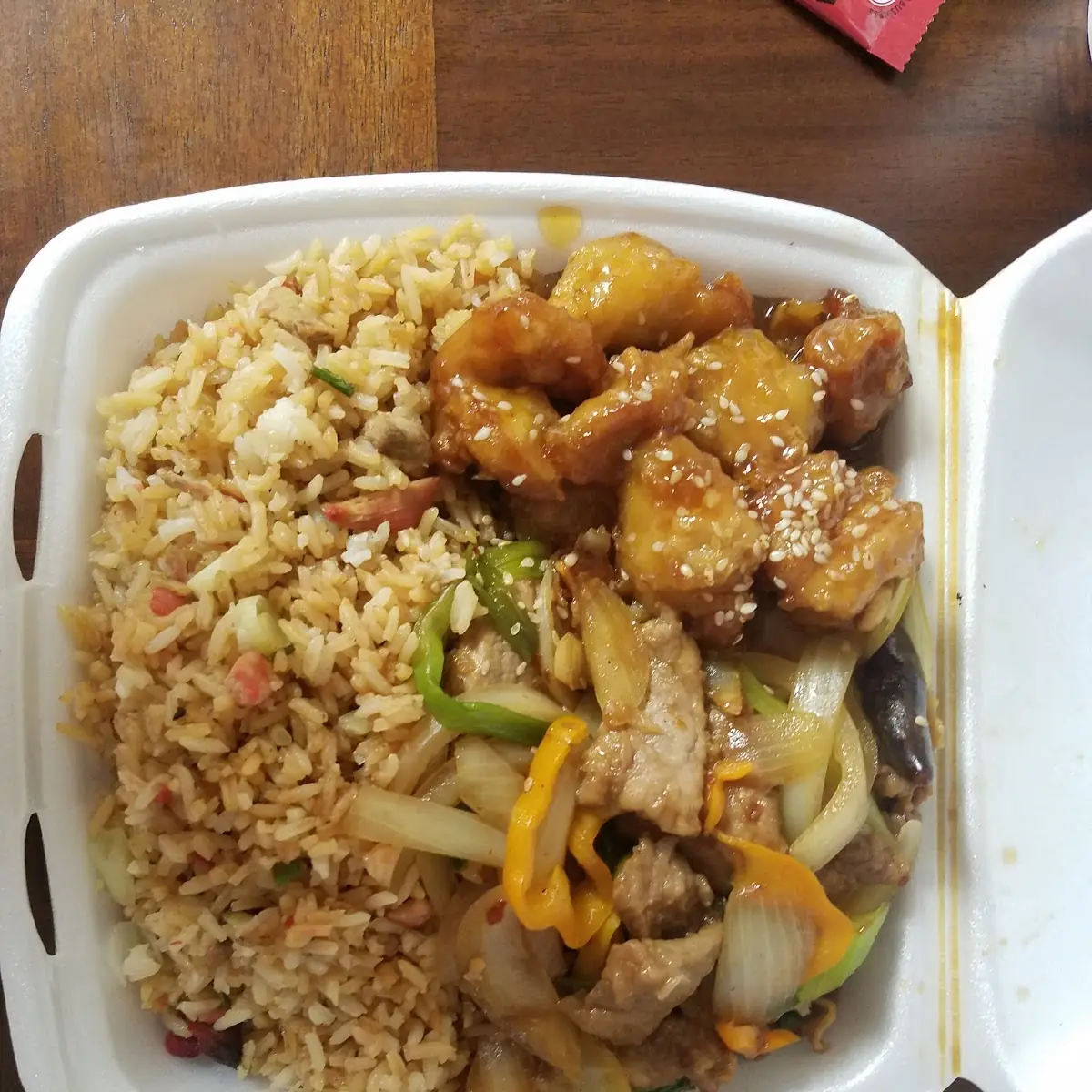 Shef Special Fried Rice Orange Chicken Mongolian Beef