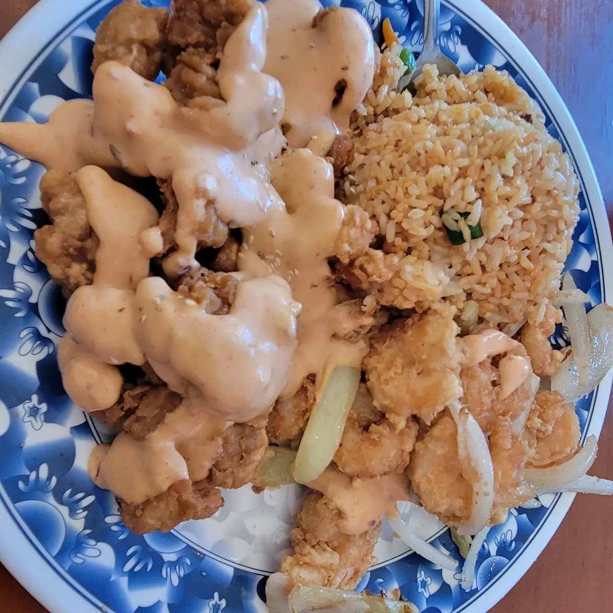 Shrimps Rice and Chipotle Chicken