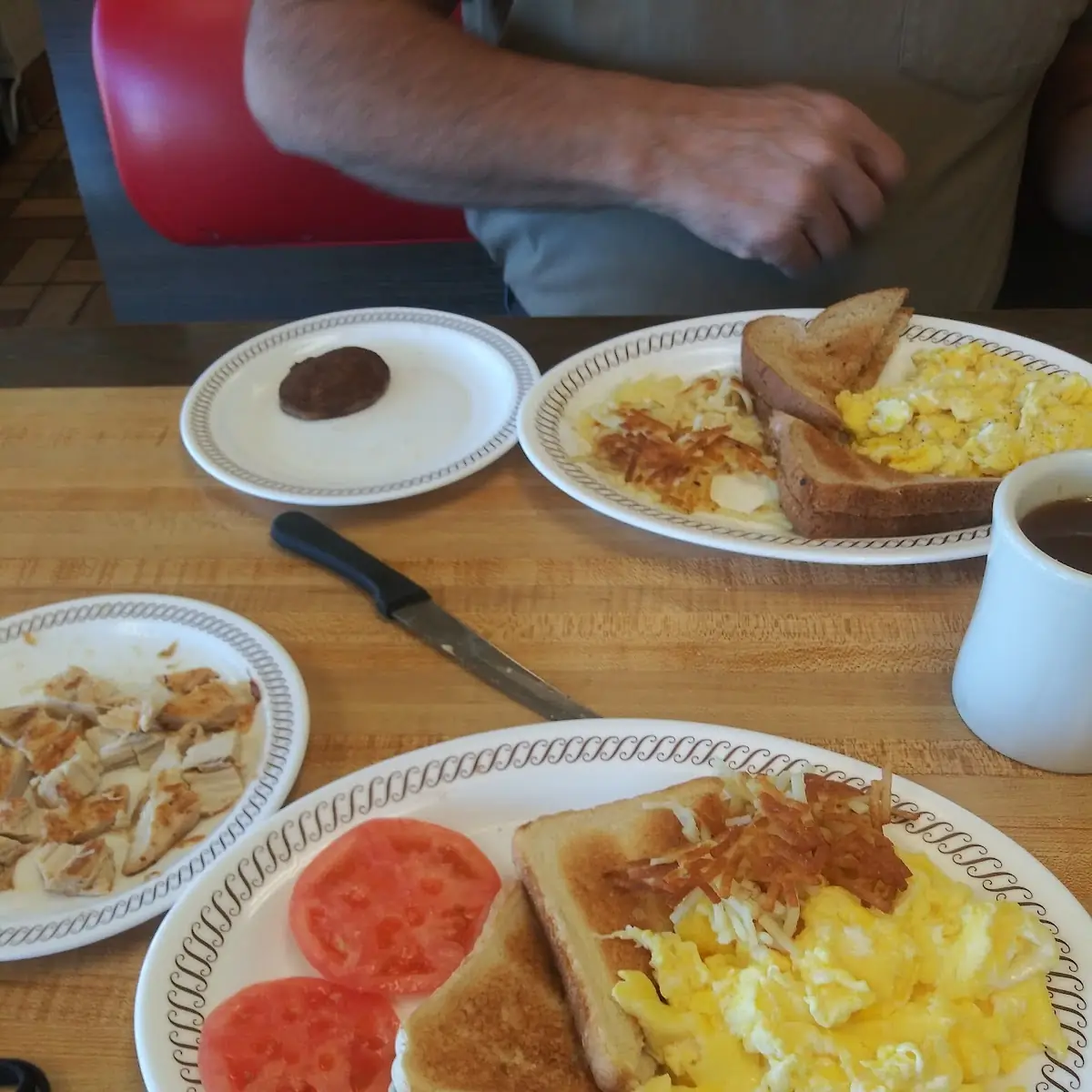 Toast Hash Browns Tomato Slices