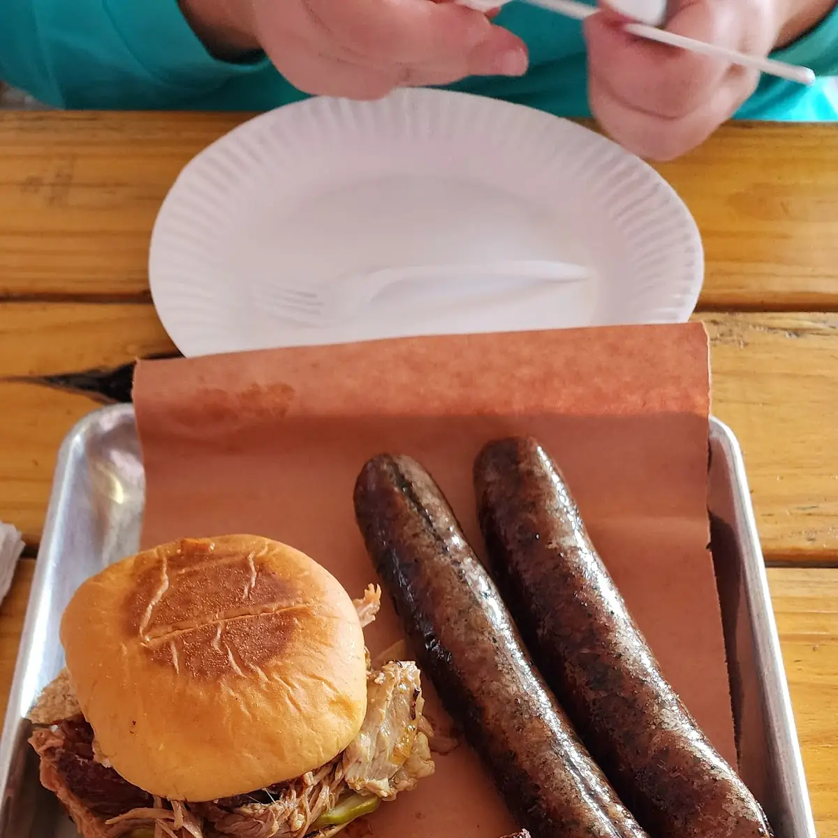 Pulled Pork Spare Ribs Smoked Sausage and Fried Cauliflower