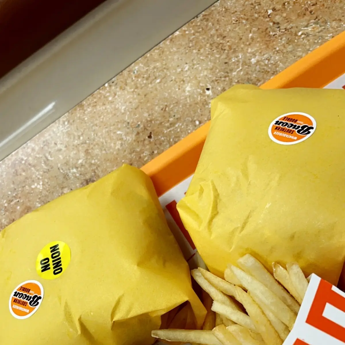 Southern Bacon Cheeseburger and Fries