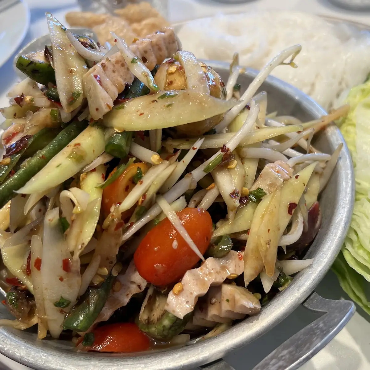 Green Papaya Salad with Pork Rinds