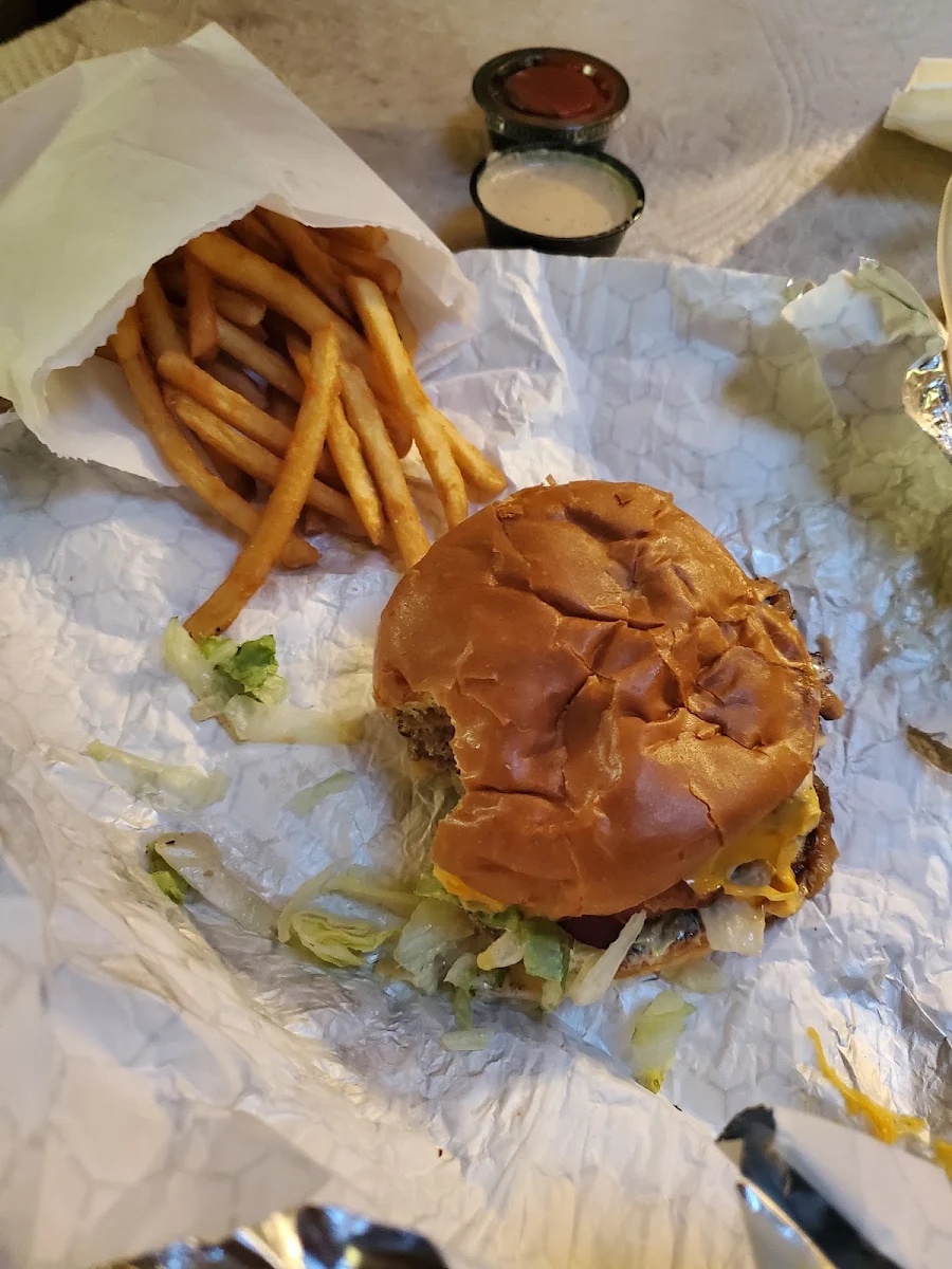 White BBQ Bacon Cheeseburger