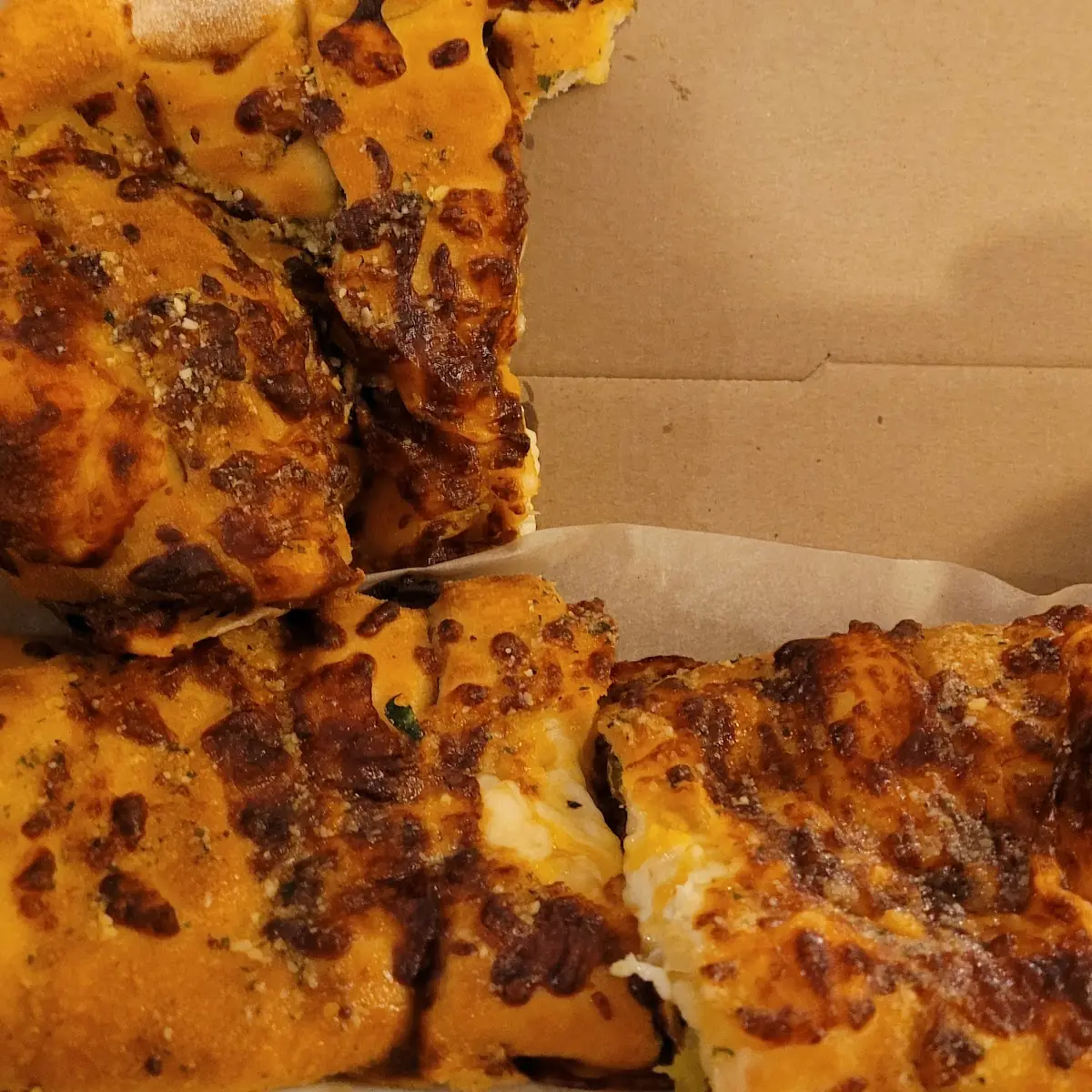 Over Cooked Stuffed Cheesy Bread