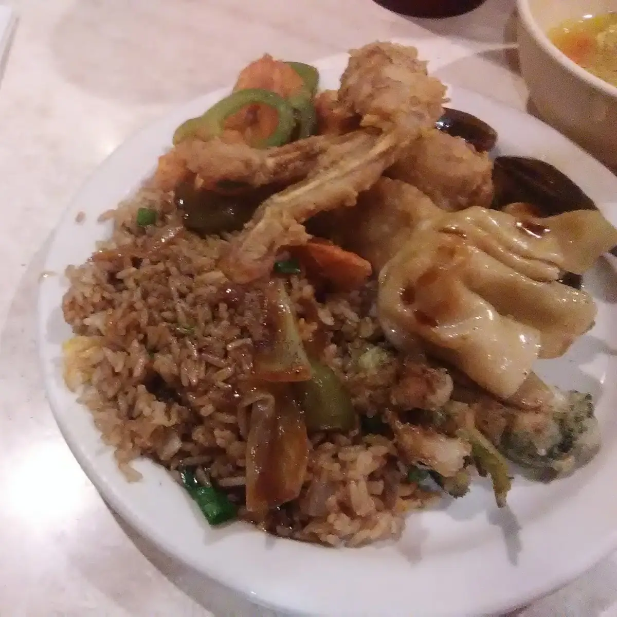 Fried Frog Legs with Fried Broccoli Shrimp Fried Rice