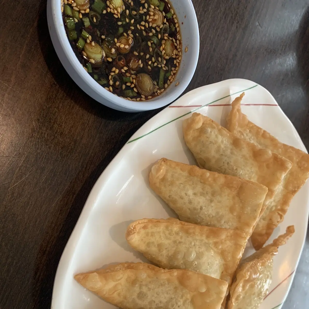 Crispy Fried Dumplings with Dipping Sauce