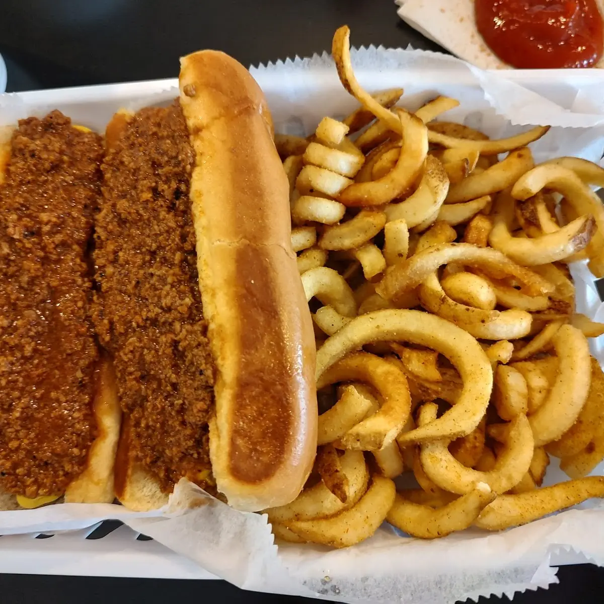 Double Dog with Curly Fries