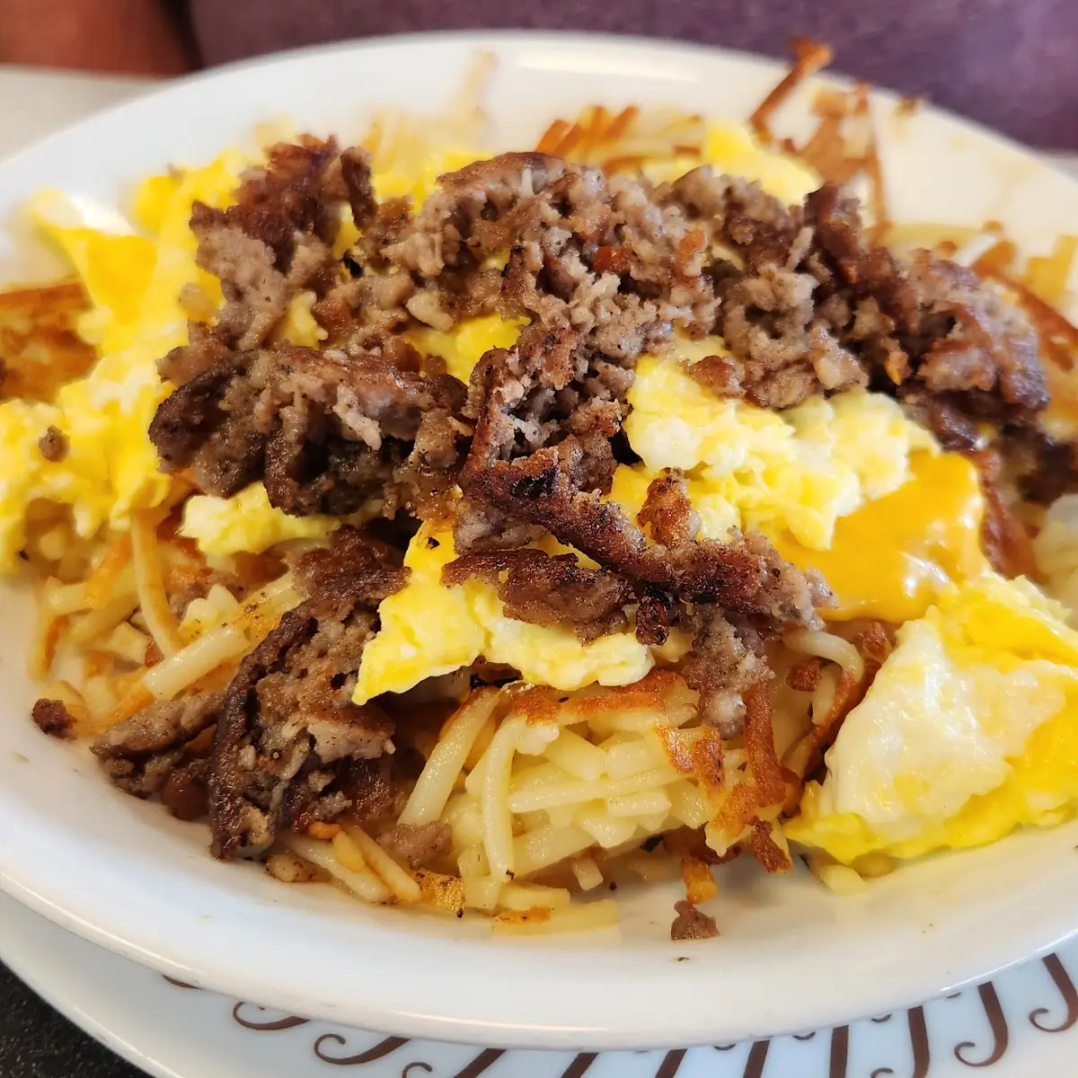 Cheese Steak Hash Brown Bowl